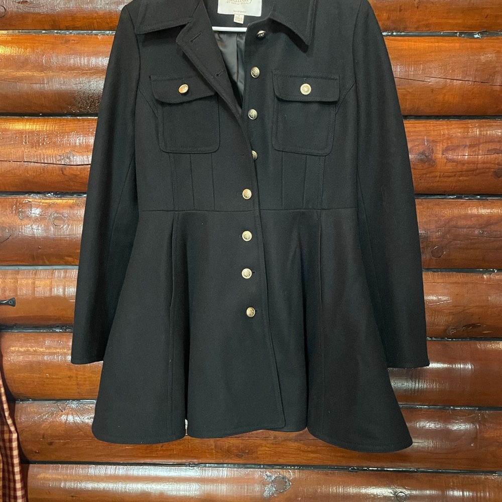 Laundry By Shelli Segal Peplum Skirted Wool Blend Coat